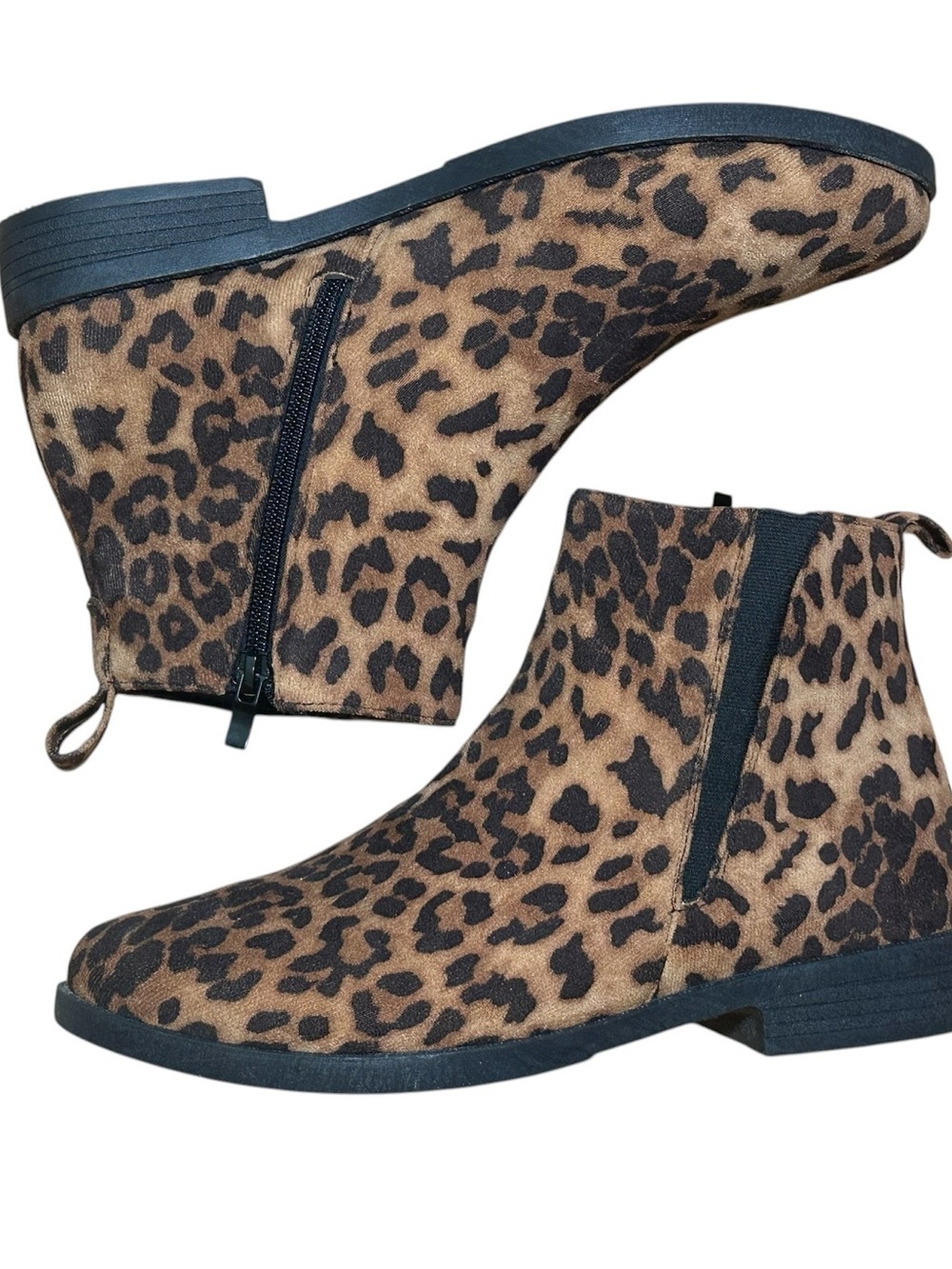 Animal print zip up booties 8